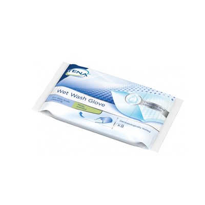 TENA WET WASH GLOVE 8PZ
