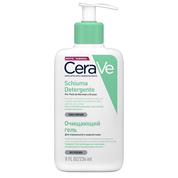 Cerave Schiuma Detergente Viso Per Pelli Da Normali A Grasse 236ml