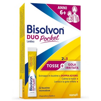Bisolvon Duo Pocket Lenitivo per Tosse e Gola Irritata 12 Bustine