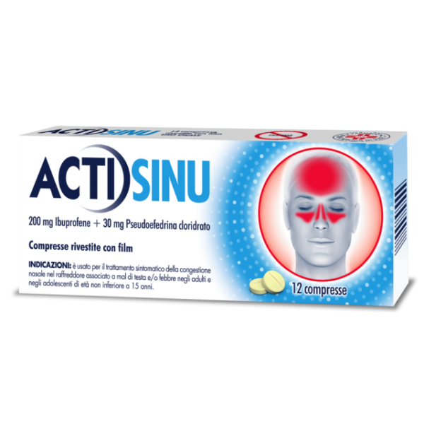 Actisinu Decongestionante Nasale 200mg+30mg 12 compresse.