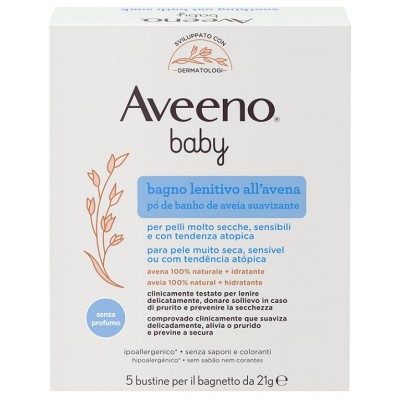 Aveeno Baby Colloidal Active Naturals Polvere da Bagno 5 Buste da 21g