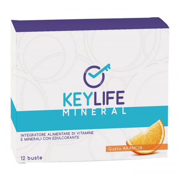 Keylife Keymineral Integratore Magnesio Potassio Calcio Gusto Arancia 12 Bustine