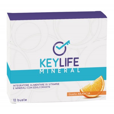 Keylife Keymineral Integratore Magnesio Potassio Calcio Gusto Arancia 12 Bustine