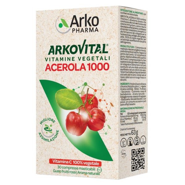 Arkovital Acerola 1000 Integratore Alimentare 30 Compresse Masticabili