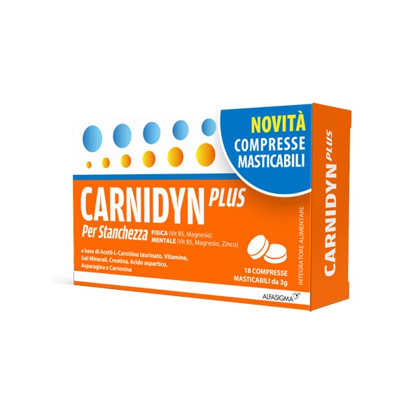 Carnidyn Plus Stanchezza Fisica e Mentale18 Compresse Masticabili