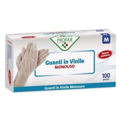 Profar Guanti in Vinile Misura M Comfort e Protezione Monouso 100 Pezzi