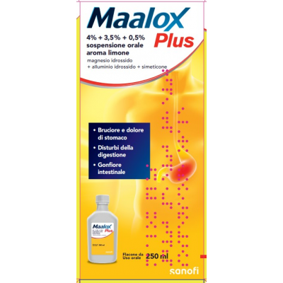 Maalox Plus Sollievo per Iperacidità e Gonfiore 250ml