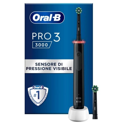 Oral-B Spazzolino Elettrico Ricaricabile Pro Series 3 Nero e 2 Testine