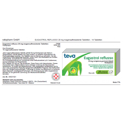 Eugastrol Reflusso 20 mg 14 Compresse Gastroresistenti