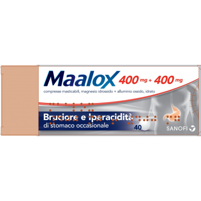 Maalox Soluzione Antiacida per Bruciore e Iperacidità 40 Compresse Masticabili