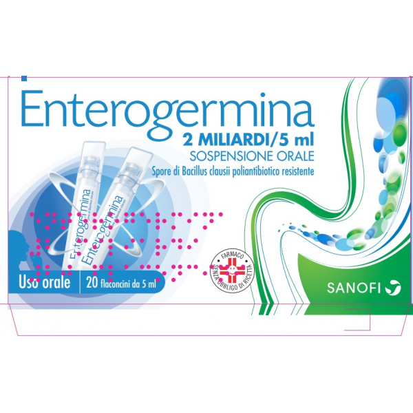 SANOFI Srl Enterogermina 20 Flaconcini 2 miliardi 5ml