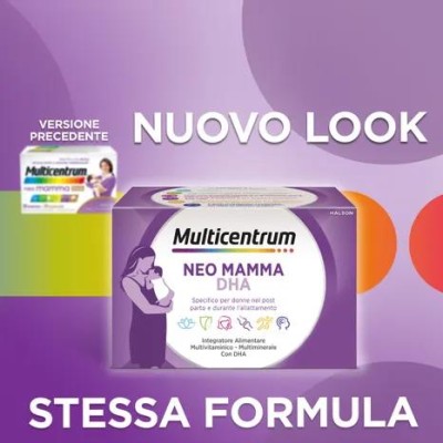 Multicentrum Neo Mamma DHA Vitamina B C D3 Acido folico 30 Compresse + 30 Capsule Molli