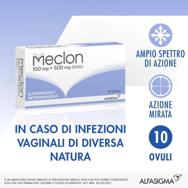 Meclon Ovuli vaginali 100 mg + 500 mg