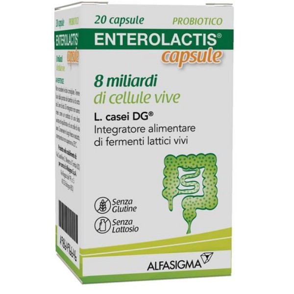 Alfasigna Spa Enterolactis Integratore di Fermenti Lattici Vivi 20 Capsule