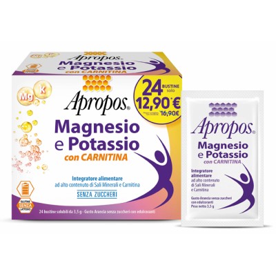 Apropos Magnesio Potassio e Carnitina 24 Buste