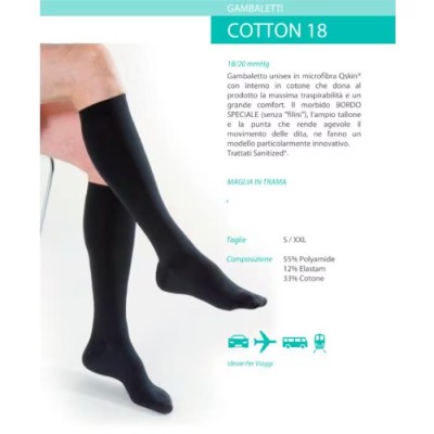 Kamila Gambaletto Cotton mmHg 18 Uomo Maglia Trama Nero Extralarge