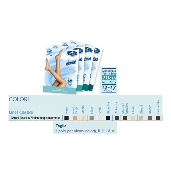 Sauber Linea Classica 70 Denari Collant Glacè Calza Preventiva 5 Taglia 1 Paio