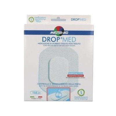 Master Aid Dropmed Medicazione Autoadesiva Dermoattiva Ipoallergenica Aerata 10 X 8cm 5 Pezzi