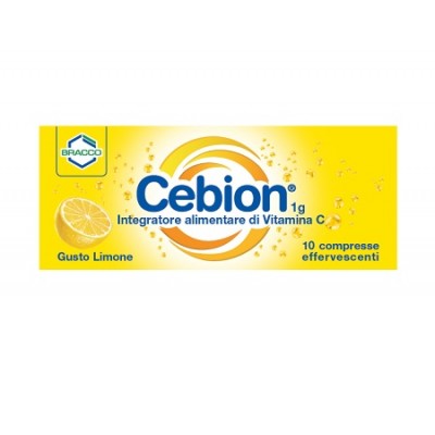 Cebion 1g 10 Compresse Effervescenti Limone Integratore Vitamina C Supporto Sistema Immunitario