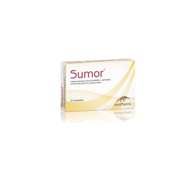 Sumor Integratore con S-ADENOSIL-L-METIONINA Acido Folico Vitamina B12  20 Compresse