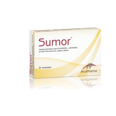 Sumor Integratore con S-ADENOSIL-L-METIONINA Acido Folico Vitamina B12  20 Compresse