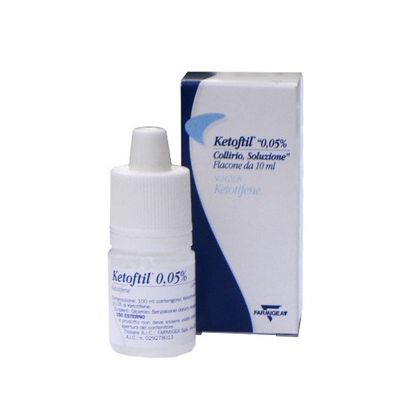 Ketoftil Collirio 0,5 mg/ml Trattamento Efficace per Allergie Oculari Flacone da 10 ml