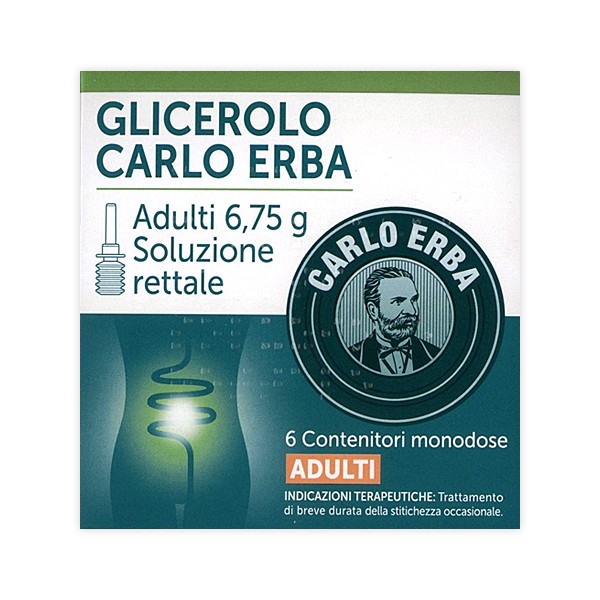 CARLO ERBA OTC Srl GLICEROLO CARLO ERBA ADULTI 6 CONTENITORI RETTALI SOLUZIONE MONODOSE 6,75 GR