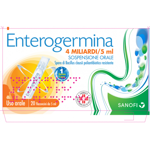 SANOFI SpA ENTEROGERMINA 4 MILIARDI 20 FLACONCINI FERMENTI LATTICI 5ML