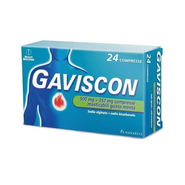 RECKITT BENCKISER H.(IT.) SpA GAVISCON 24 Compresse Masticabili Gusto Menta 500+267mg