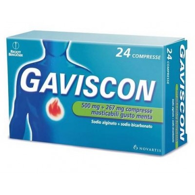 RECKITT BENCKISER H.(IT.) SpA GAVISCON 24 Compresse Masticabili Gusto Menta 500+267mg
