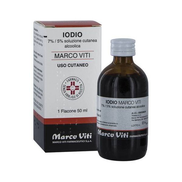 Marco Viti Iodio Soluzione Cutanea 7%  Disinfettante Alcolico 50 ml