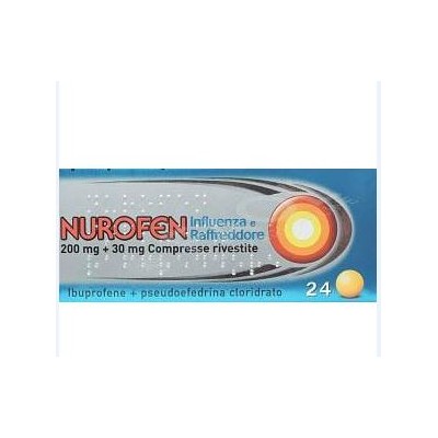 RECKITT BENCKISER H.(IT.) SpA NUROFEN INFLUENZA E RAFFREDDORE 24 COMPRESSE 200MG + 30MG
