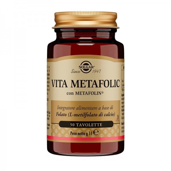 Vita MetaFolic Integratore di L-metilfolato di Calcio per Energie e Salute 50 Tavolette