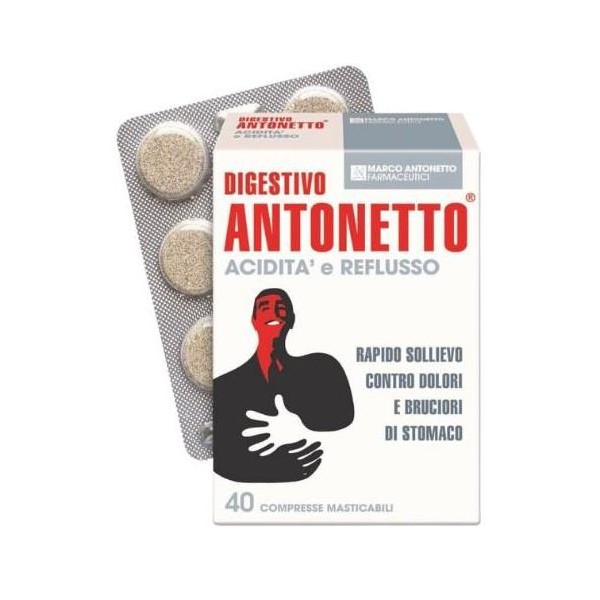 Digestivo Antonietto per Acidità e Reflusso 40 Compresse Masticabili