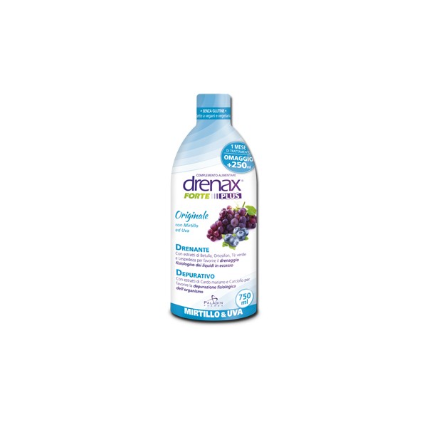 PALADIN PHARMA SpA DRENAX FORTE PLUS ORIGINALE CON MIRTILLO E UVA 750 ML