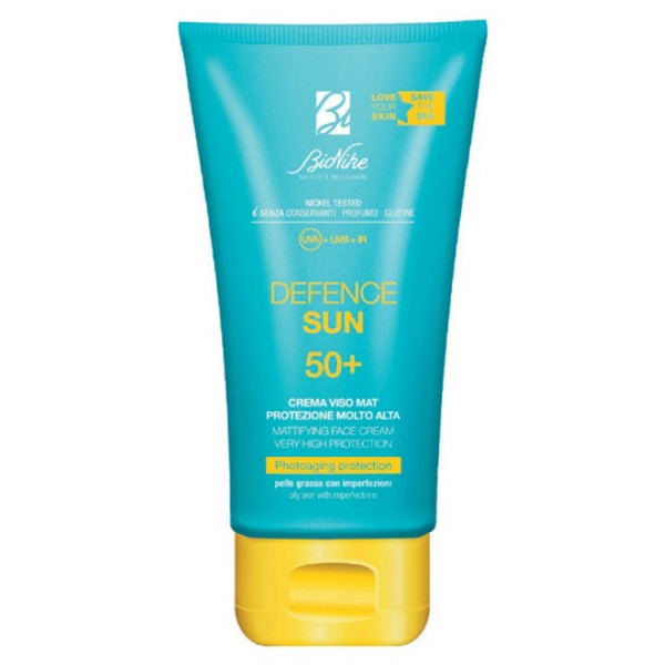 Bionike Defence Sun Crema Viso Mat SPF 50+ Protezione Solare Pelle Grassa 50 ml