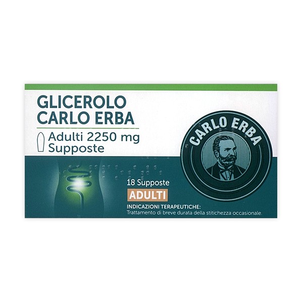 CARLO ERBA OTC Srl GLICEROLO CARLO ERBA ADULTI 18 SUPPOSTE 2250MG
