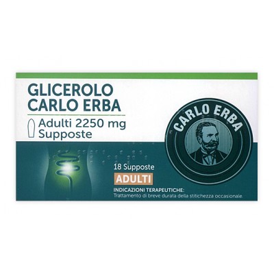 CARLO ERBA OTC Srl GLICEROLO CARLO ERBA ADULTI 18 SUPPOSTE 2250MG